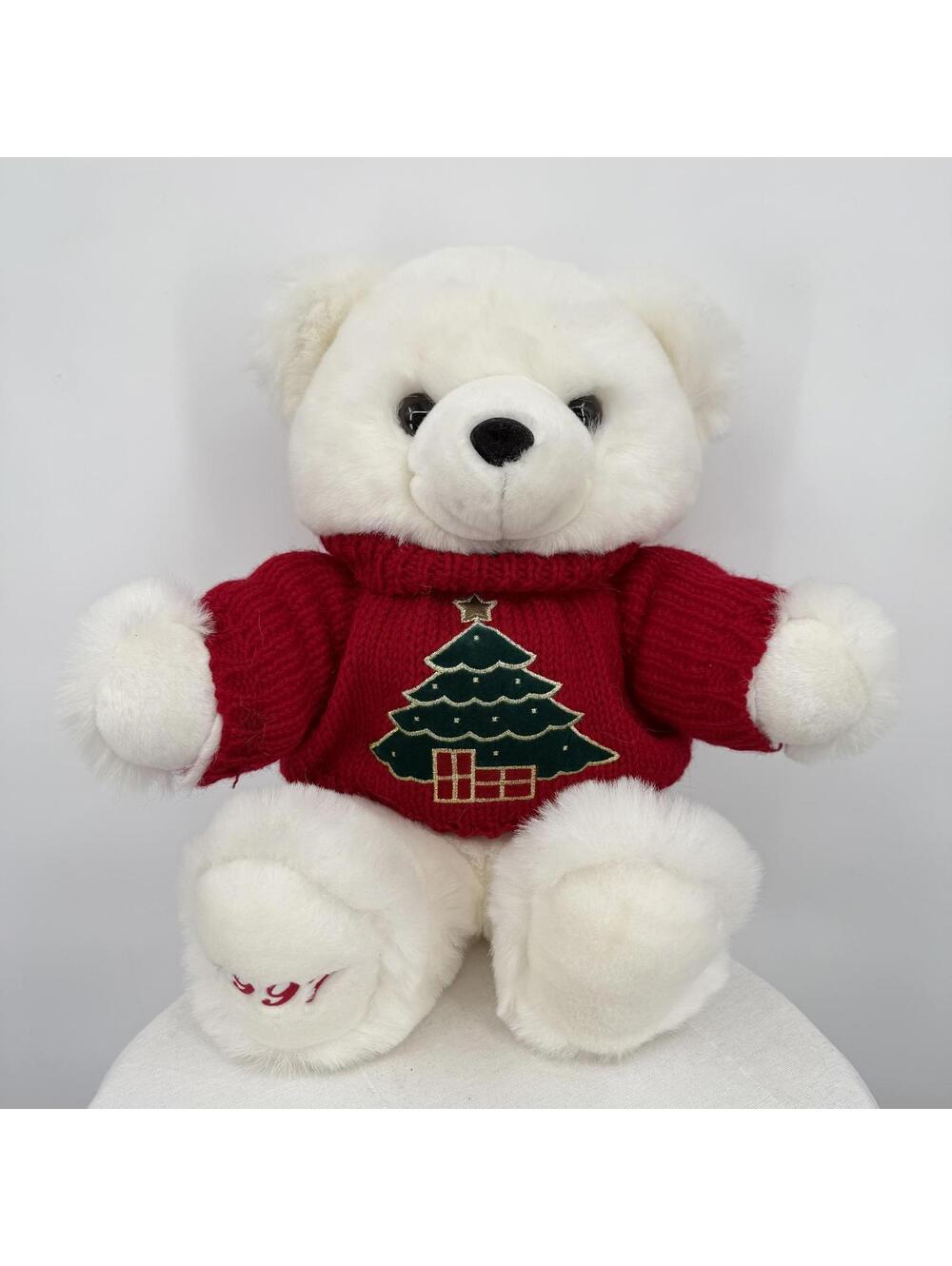 Fairview Vintage 1997 Christmas Teddy Bear Red Sweater